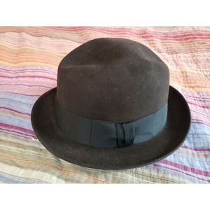 Vintage Royal Stetson Hat Size 7 1/8 Felt Fedora Brim Headwear Brown